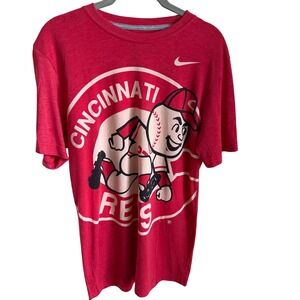Nike Cincinnati Reds Mr. Redlegs Graphic T-Shirt Red MLB Tee 2013 Size M‎